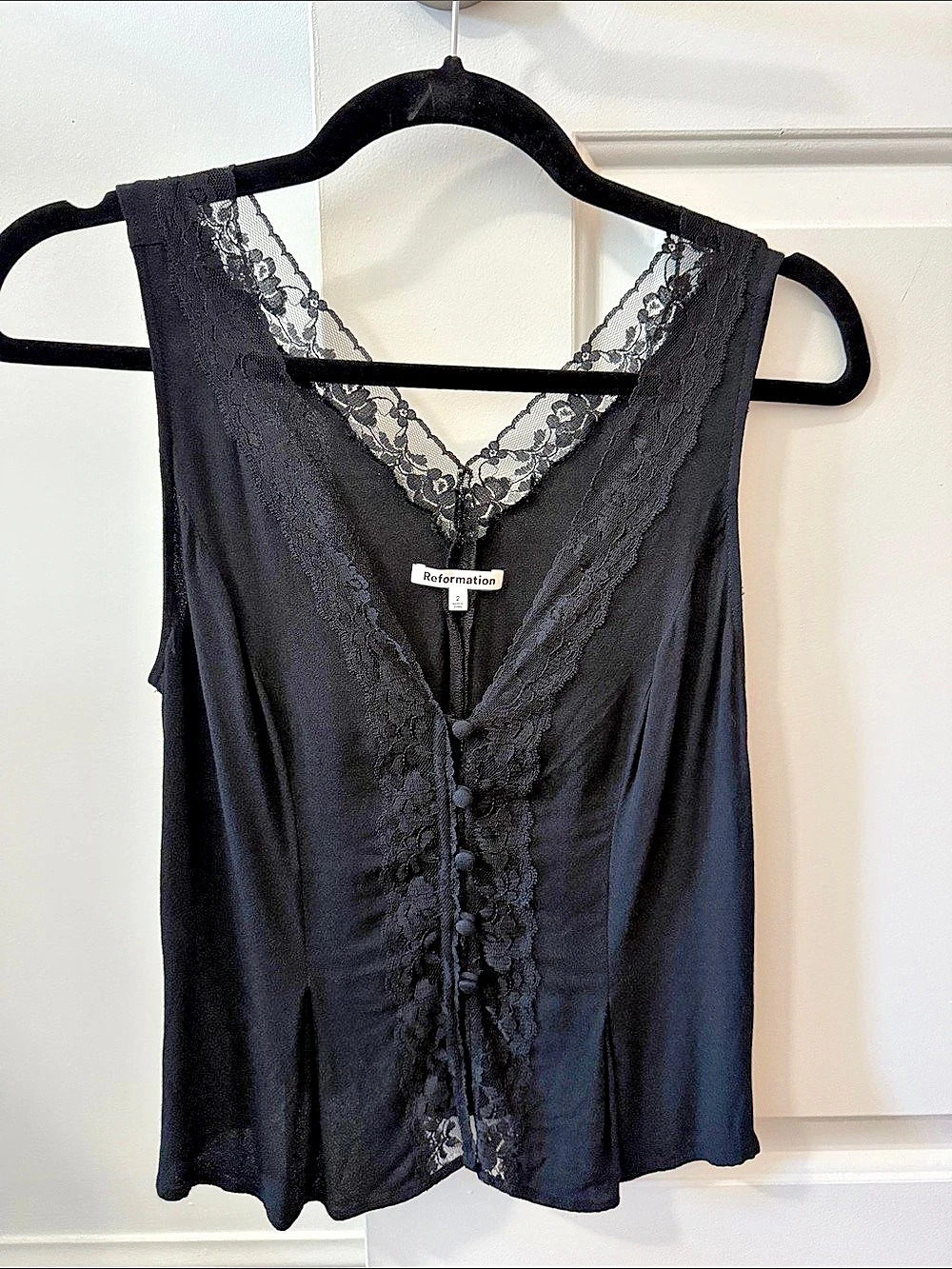 Reformation Lace Top